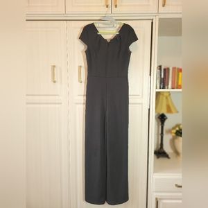 LULU'S  black v neck, cap sleeve jumpsuit, M